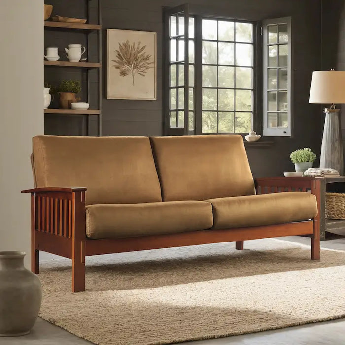 Sigulda Mission-Style Wood Sofa