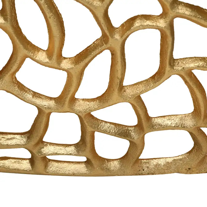 Modern Gold Aluminum Coffee Table with Sculptural Open Mesh Design