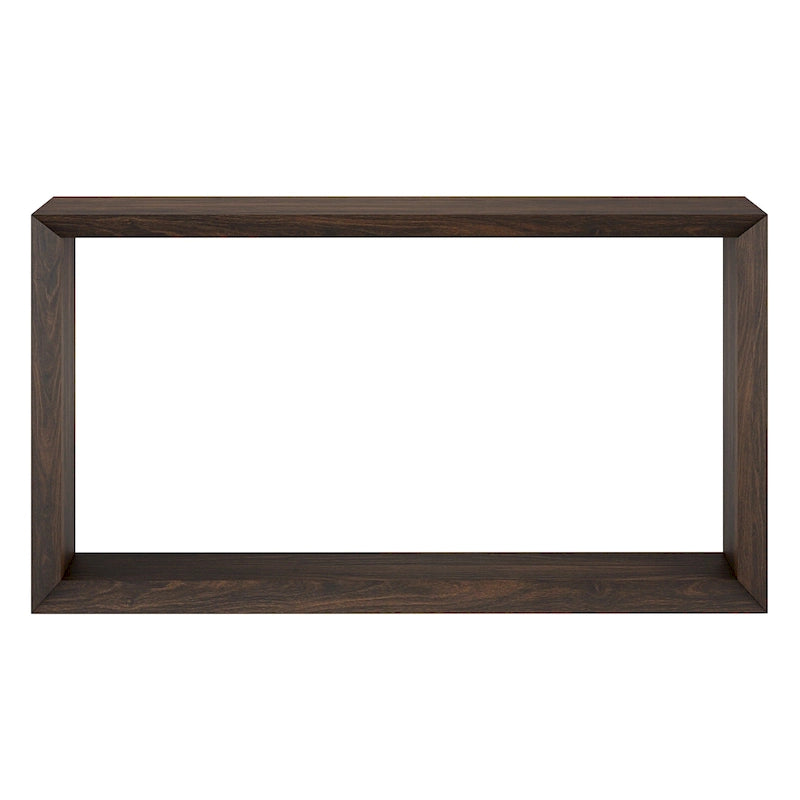 Modern Rectangular Wood Look Console Table with Open Display Shelf