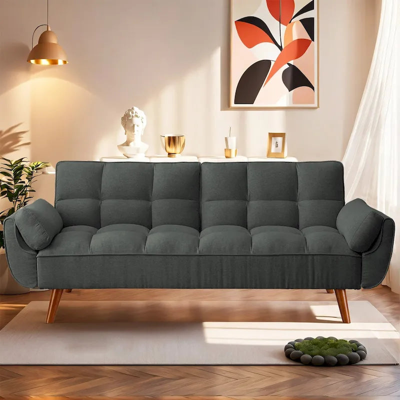 Καναπές-κρεβάτι φουτόν 75.39 INCH, μετατρεπόμενος πτυσσόμενος καναπές-κλινάκι με ανάκλιση για το σαλόνι, με 2 μαξιλάρια/μπράτσα