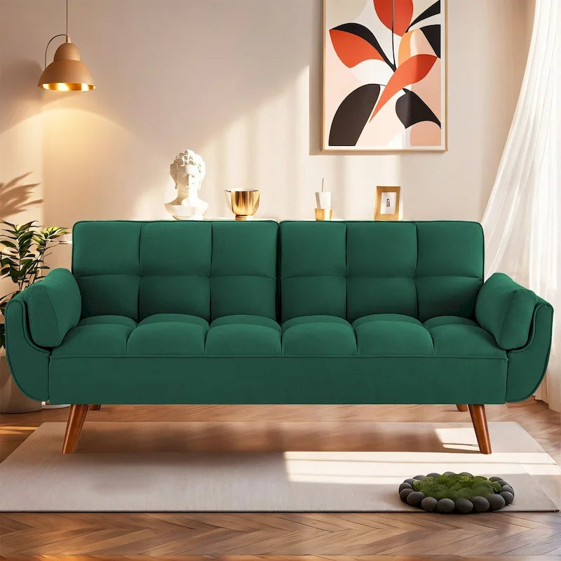 Καναπές-κρεβάτι φουτόν 75.39 INCH, μετατρεπόμενος πτυσσόμενος καναπές-κλινάκι με ανάκλιση για το σαλόνι, με 2 μαξιλάρια/μπράτσα