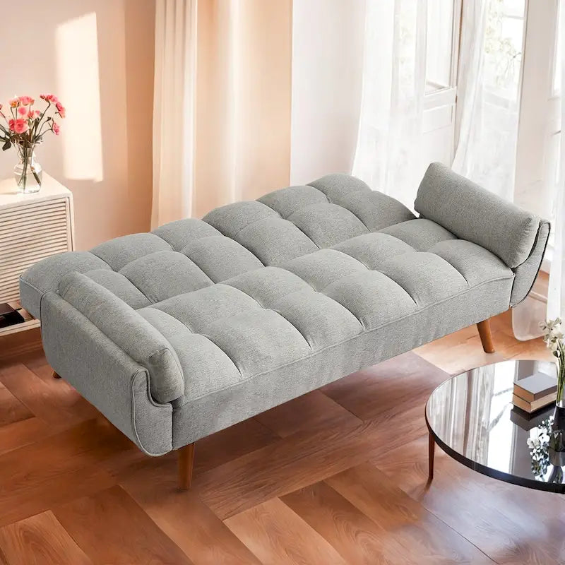 Καναπές-κρεβάτι φουτόν 75.39 INCH, μετατρεπόμενος πτυσσόμενος καναπές-κλινάκι με ανάκλιση για το σαλόνι, με 2 μαξιλάρια/μπράτσα