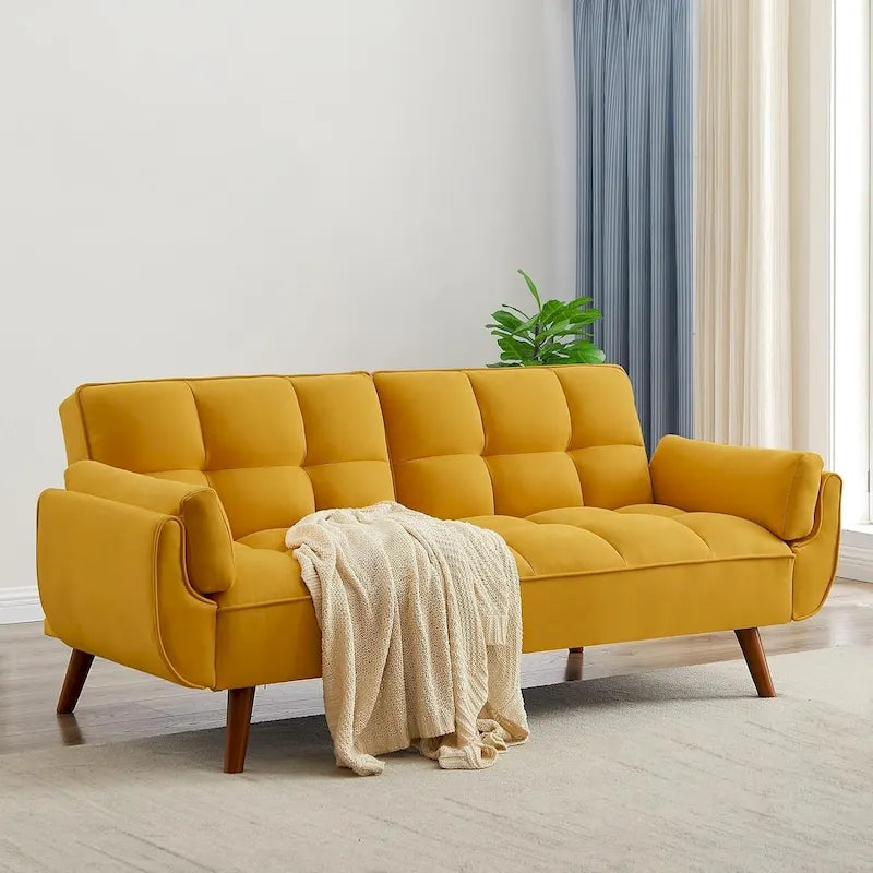 Καναπές-κρεβάτι φουτόν 75.39 INCH, μετατρεπόμενος πτυσσόμενος καναπές-κλινάκι με ανάκλιση για το σαλόνι, με 2 μαξιλάρια/μπράτσα