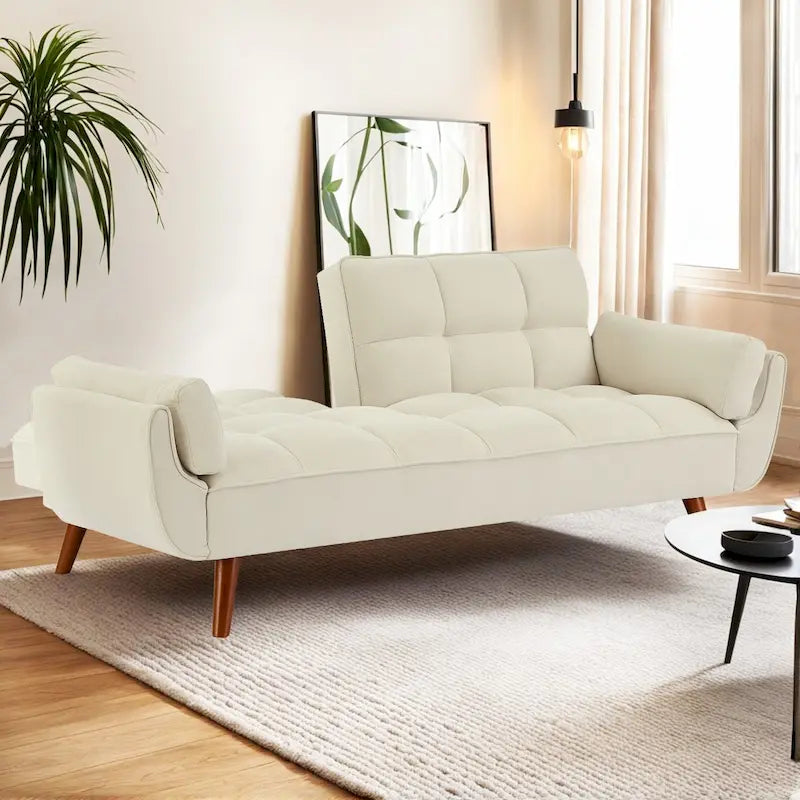 Καναπές-κρεβάτι φουτόν 75.39 INCH, μετατρεπόμενος πτυσσόμενος καναπές-κλινάκι με ανάκλιση για το σαλόνι, με 2 μαξιλάρια/μπράτσα
