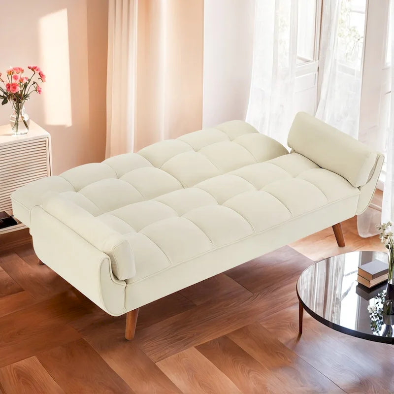 Καναπές-κρεβάτι φουτόν 75.39 INCH, μετατρεπόμενος πτυσσόμενος καναπές-κλινάκι με ανάκλιση για το σαλόνι, με 2 μαξιλάρια/μπράτσα