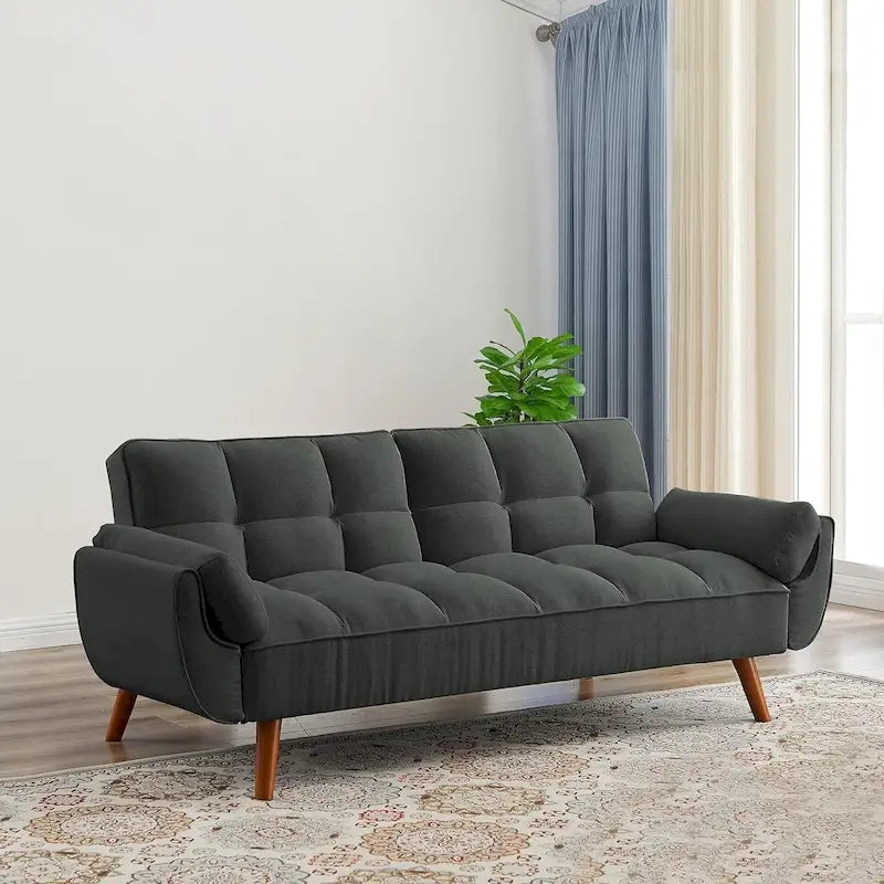 Καναπές-κρεβάτι φουτόν 75.39 INCH, μετατρεπόμενος πτυσσόμενος καναπές-κλινάκι με ανάκλιση για το σαλόνι, με 2 μαξιλάρια/μπράτσα