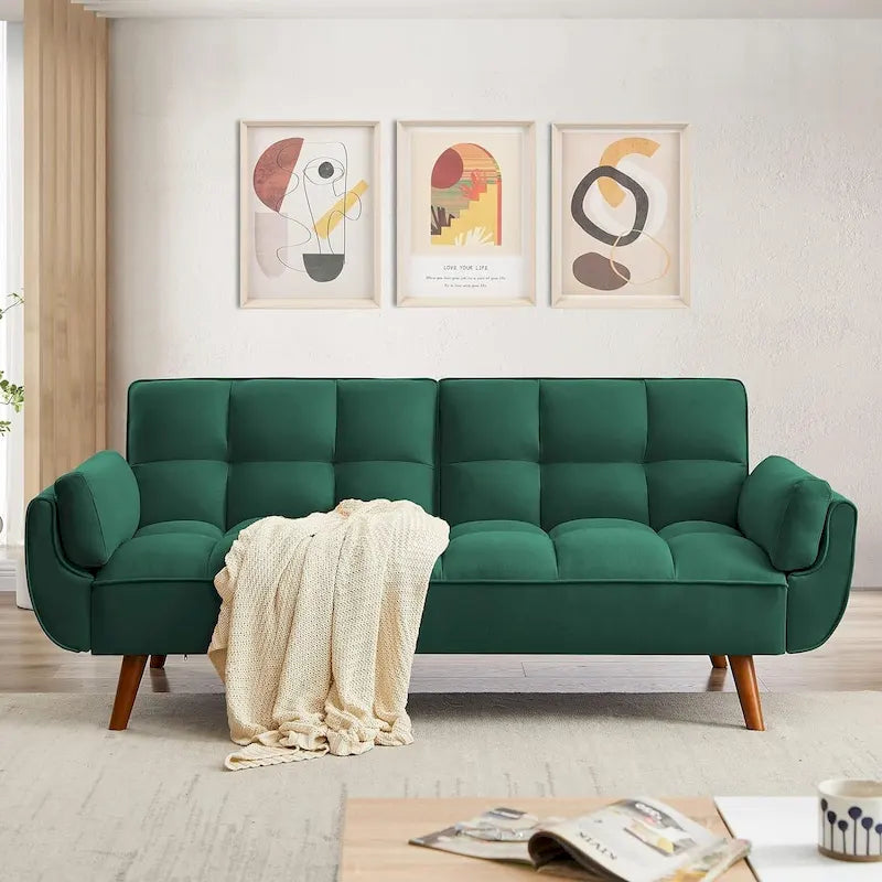 Καναπές-κρεβάτι φουτόν 75.39 INCH, μετατρεπόμενος πτυσσόμενος καναπές-κλινάκι με ανάκλιση για το σαλόνι, με 2 μαξιλάρια/μπράτσα