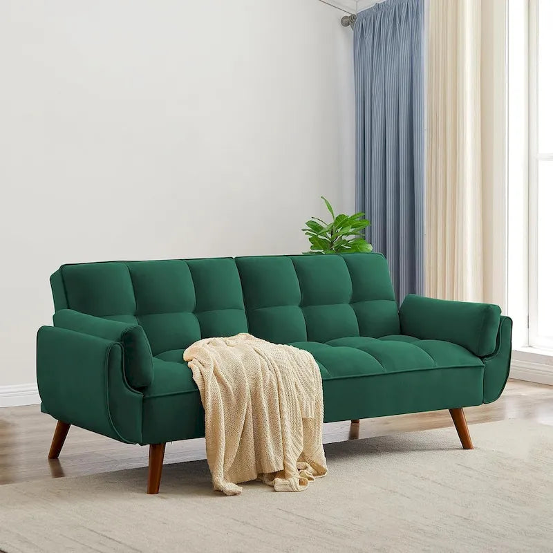 Καναπές-κρεβάτι φουτόν 75.39 INCH, μετατρεπόμενος πτυσσόμενος καναπές-κλινάκι με ανάκλιση για το σαλόνι, με 2 μαξιλάρια/μπράτσα