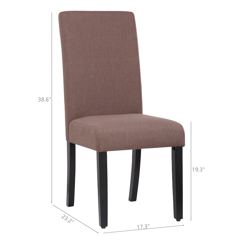 Chaise de salle à manger rembourrée en lin avec dossier incurvé et pieds noirs