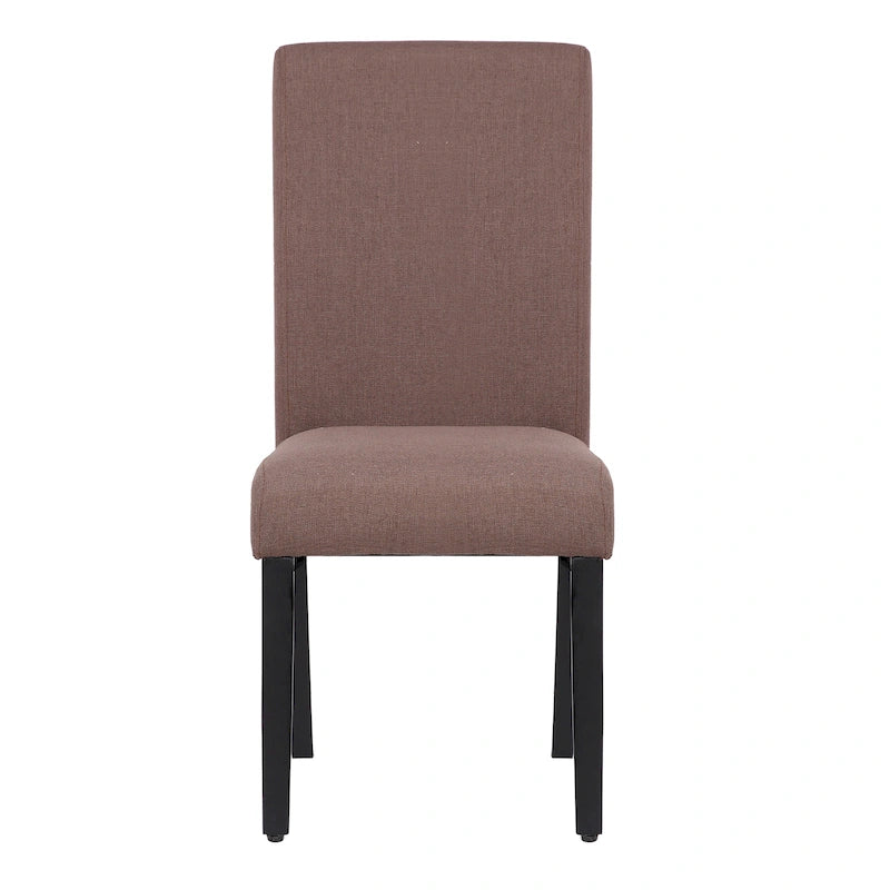 Chaise de salle à manger rembourrée en lin avec dossier incurvé et pieds noirs