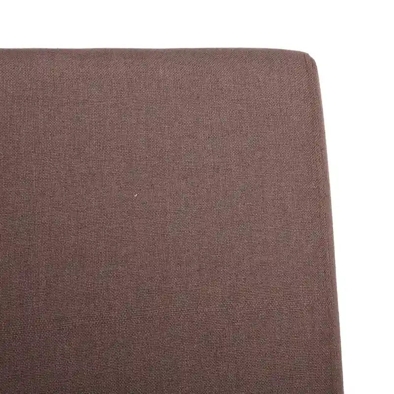 Chaise de salle à manger rembourrée en lin avec dossier incurvé et pieds noirs