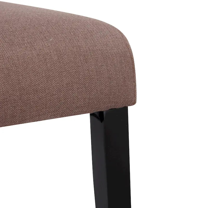 Chaise de salle à manger rembourrée en lin avec dossier incurvé et pieds noirs