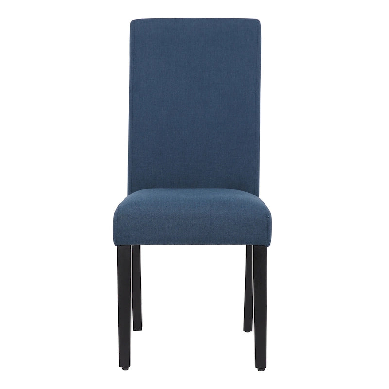 Chaise de salle à manger rembourrée en lin avec dossier incurvé et pieds noirs