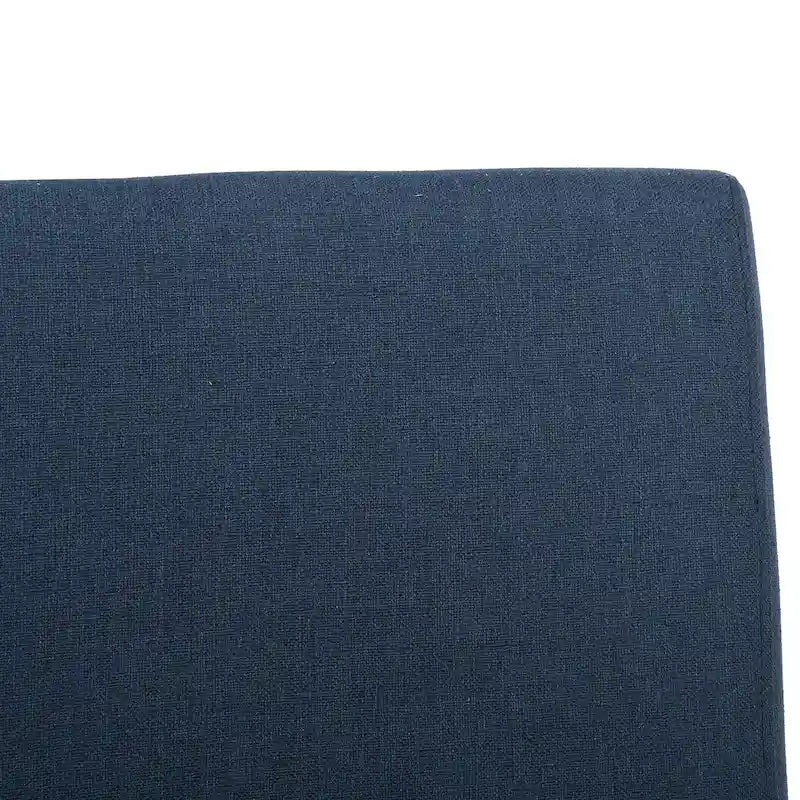 Chaise de salle à manger rembourrée en lin avec dossier incurvé et pieds noirs
