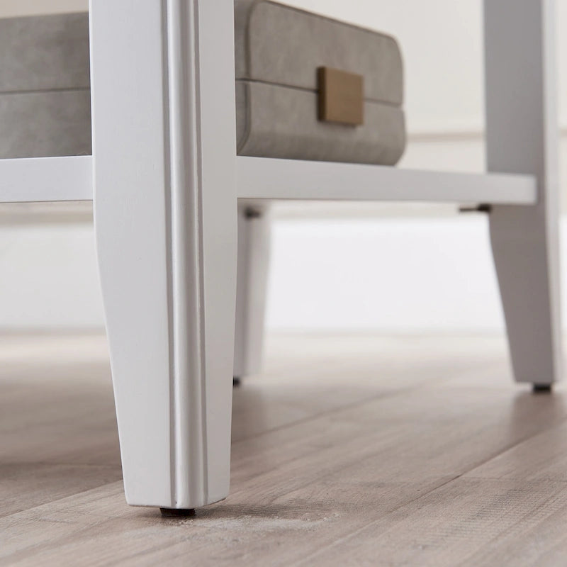 Classic Narrow Solid Wood End Table with Lower Display Shelf