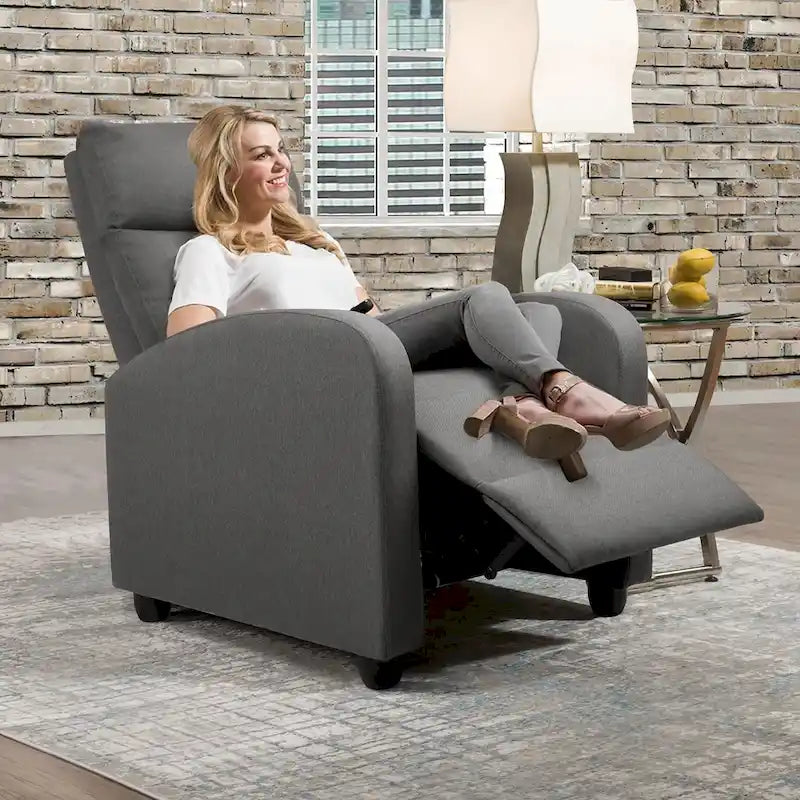 Modern Fabric Massage Recliner Chair with Padded Arms and Backrest