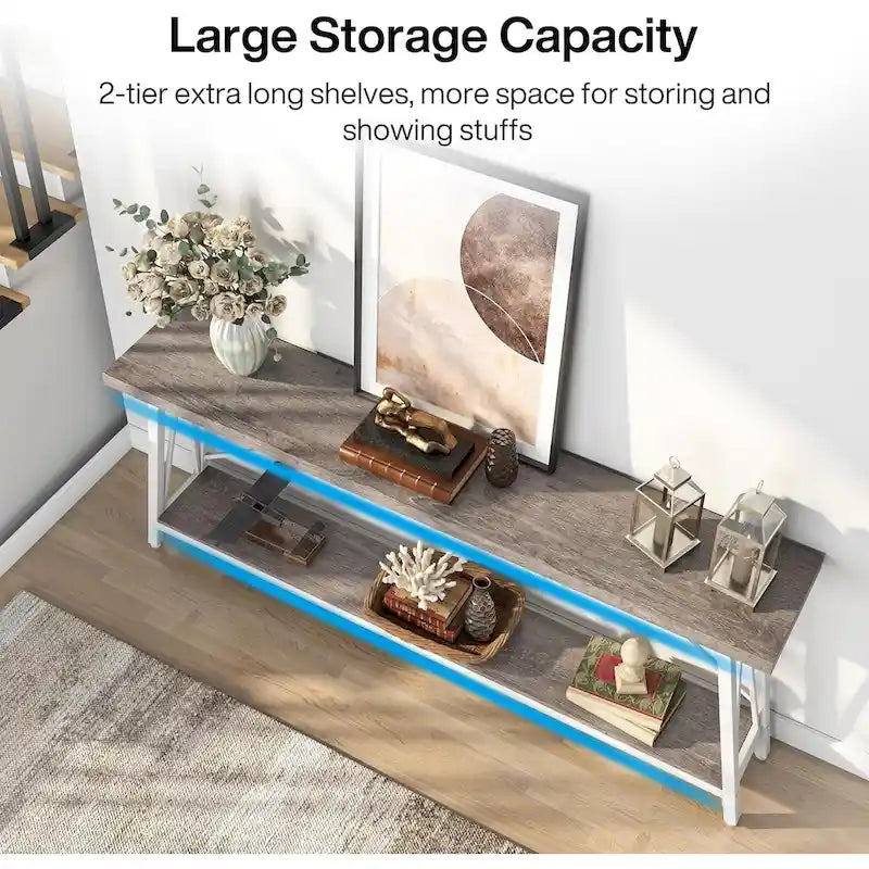 70.9 Inches Long Narrow Sofa Table Behind Couch for Entryway