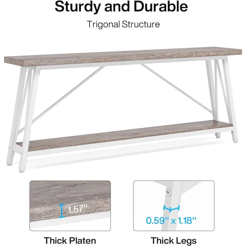 70.9 Inches Long Narrow Sofa Table Behind Couch for Entryway