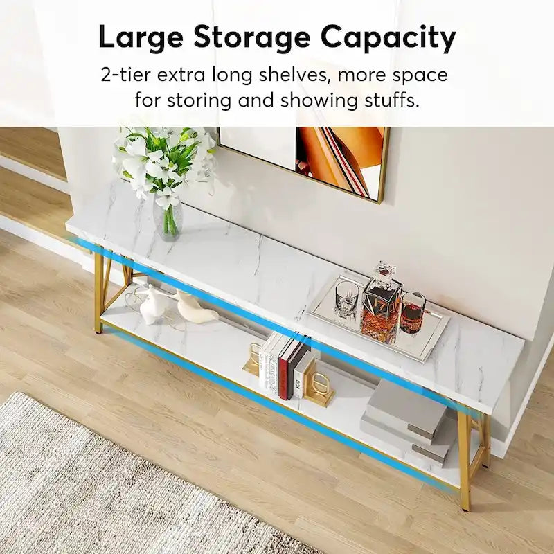 70.9 Inches Long Narrow Sofa Table Behind Couch for Entryway