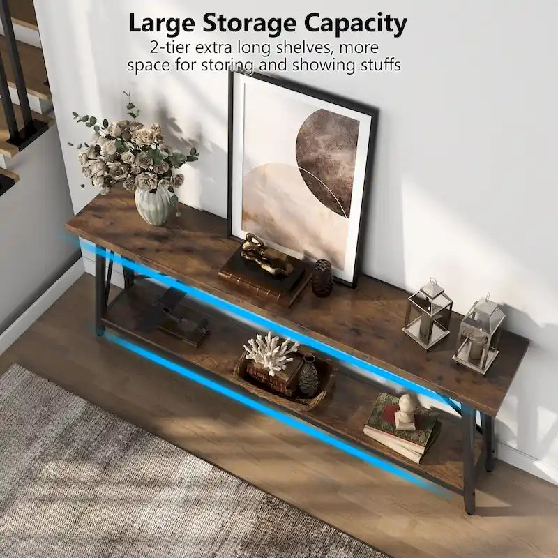 70.9 Inches Long Narrow Sofa Table Behind Couch for Entryway
