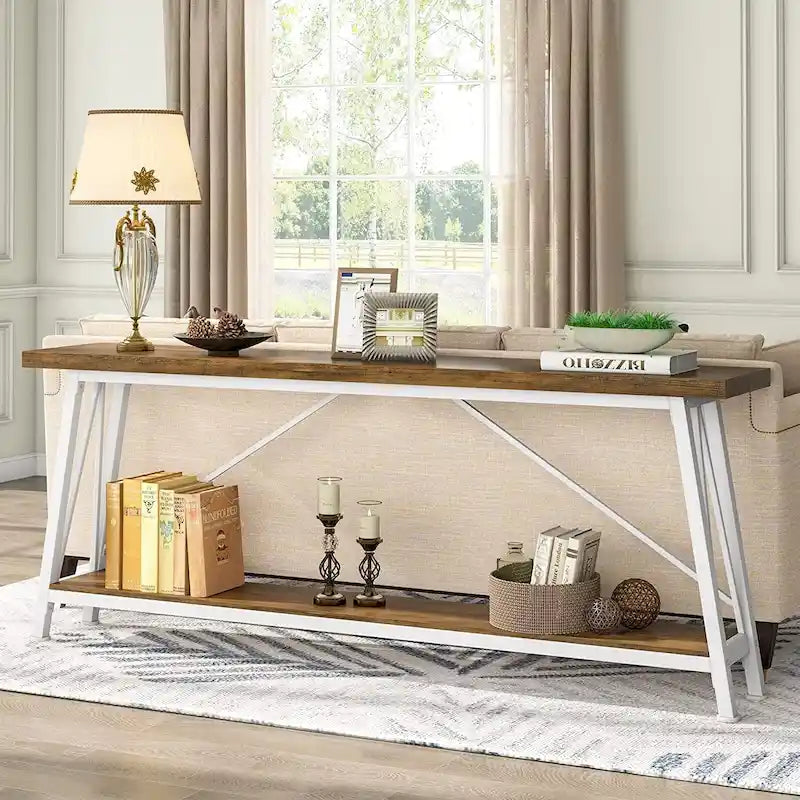 70.9 Inches Long Narrow Sofa Table Behind Couch for Entryway