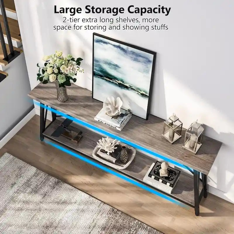 70.9 Inches Long Narrow Sofa Table Behind Couch for Entryway