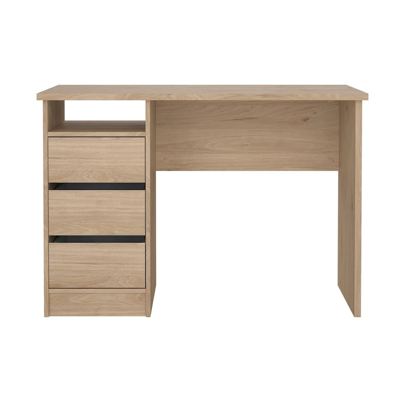 Modern Home Office Writing Desk with Three Drawers and Shelf