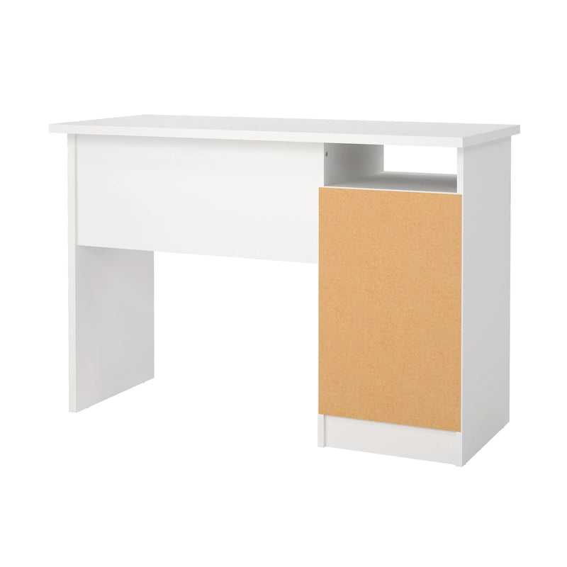 Bureau d’écriture moderne pour bureau à domicile avec trois tiroirs et une étagère