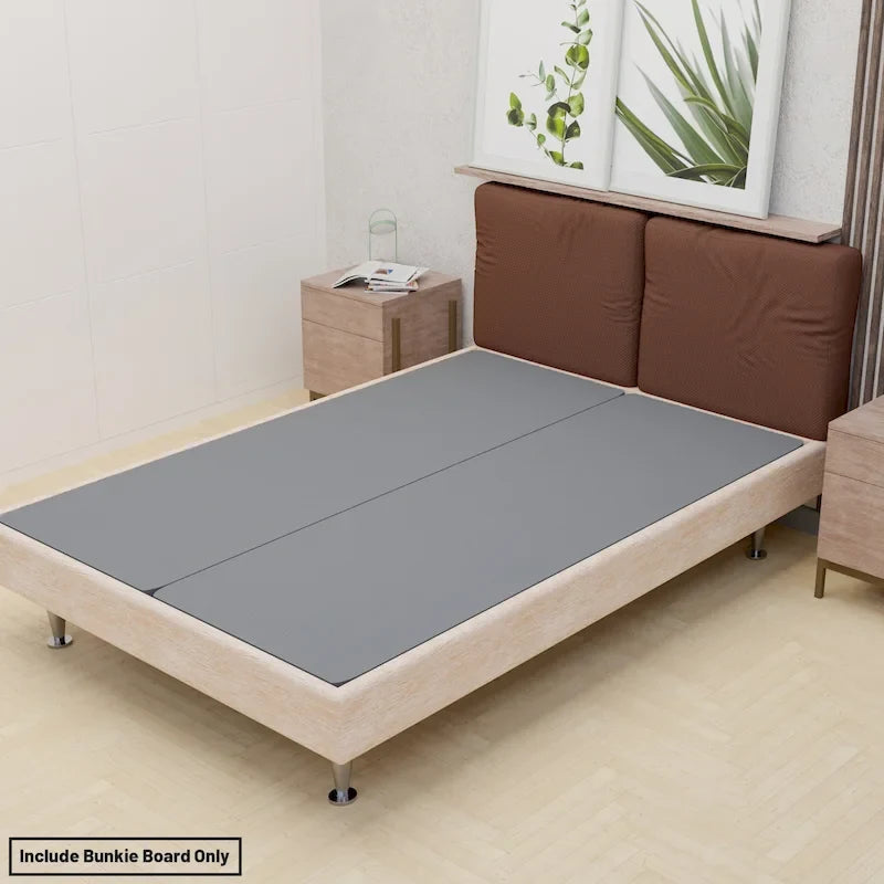 Gray Fabric Covered Bunkie Board for Firm Mattress Bed Support