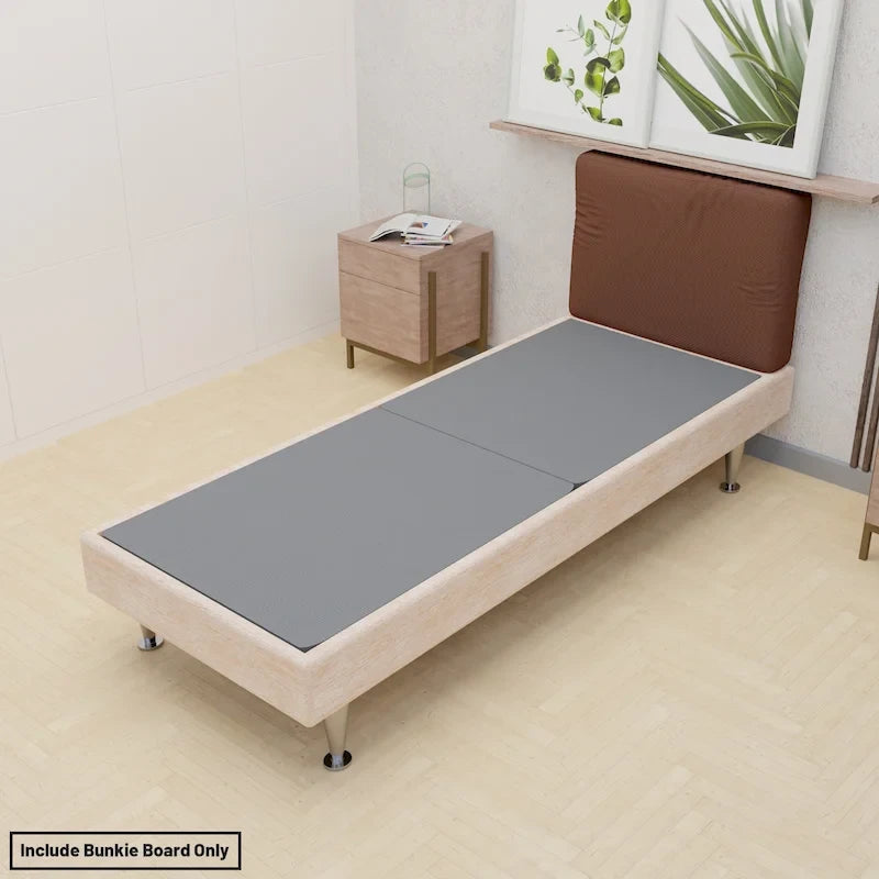 Gray Fabric Covered Bunkie Board for Firm Mattress Bed Support