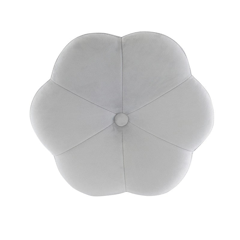 Sgabello moderno da toeletta a forma di fiore in velluto con base in metallo dorato