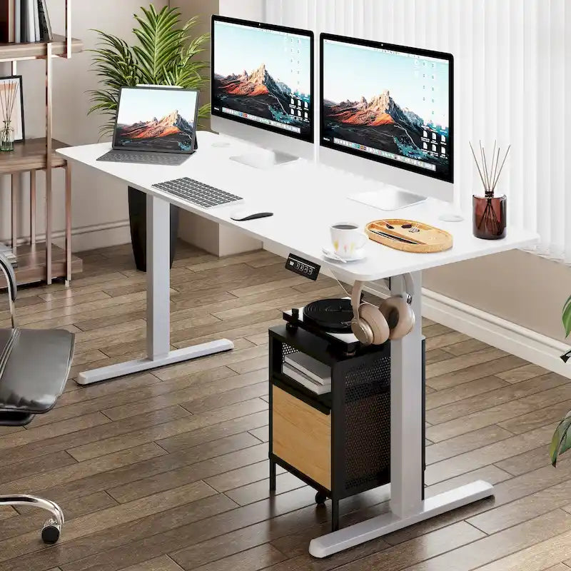 Modern Electric Height Adjustable Standing Desk with Memory Control Panel