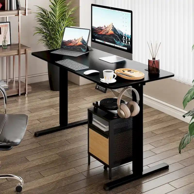 Modern Electric Height Adjustable Standing Desk with Memory Control Panel