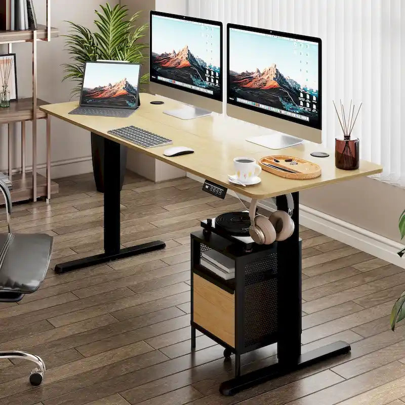 Modern Electric Height Adjustable Standing Desk with Memory Control Panel