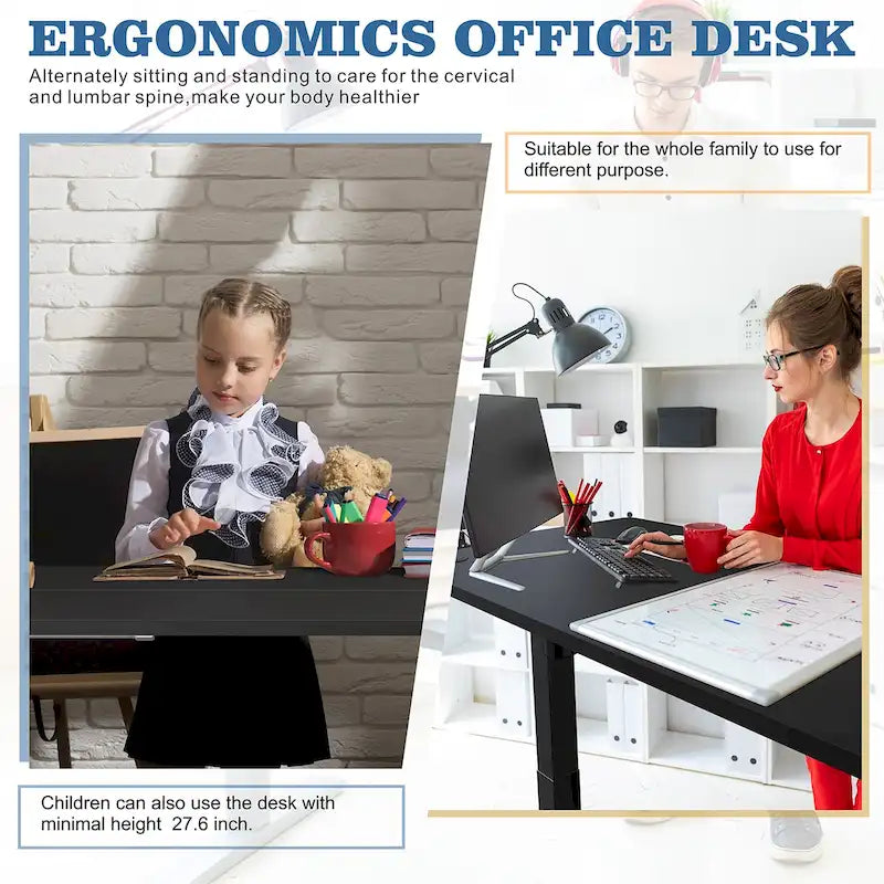 Modern elektrisch in hoogte verstelbaar sta-bureau met bedieningspaneel met geheugenfunctie