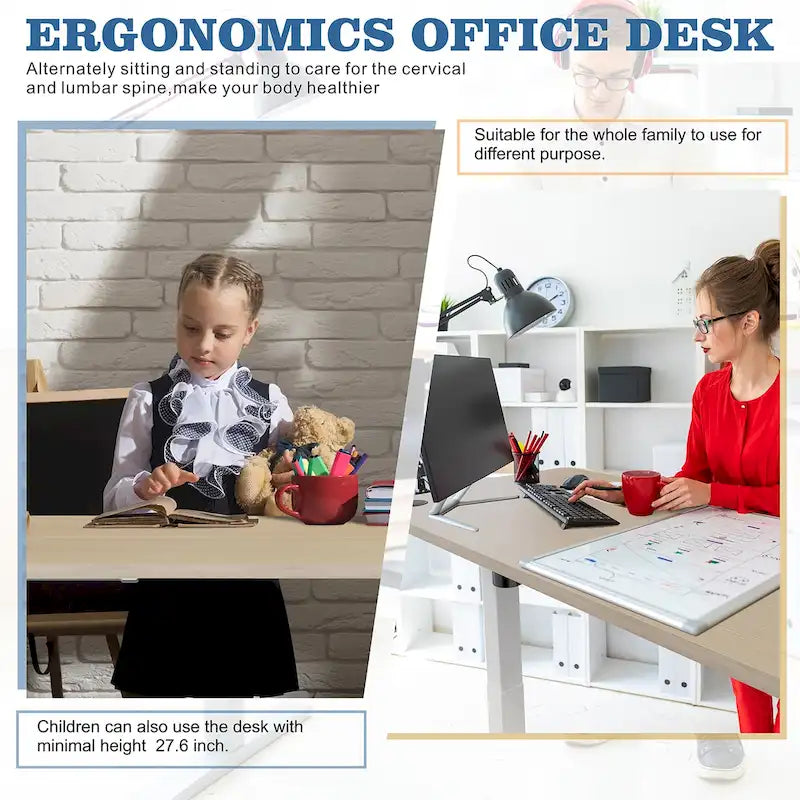 Modern elektrisch in hoogte verstelbaar sta-bureau met bedieningspaneel met geheugenfunctie