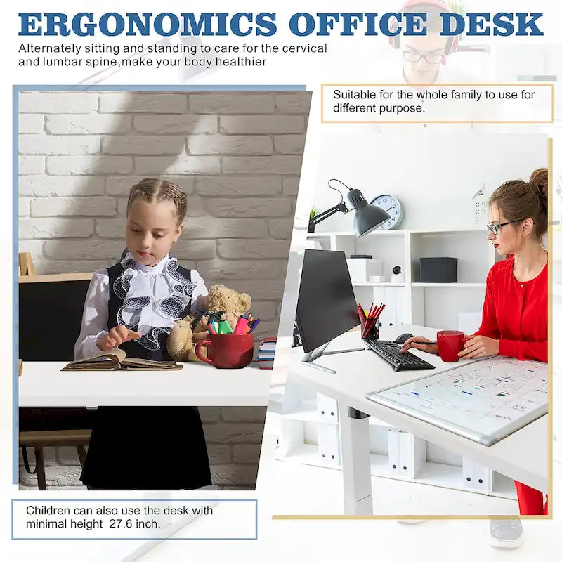 Modern elektrisch in hoogte verstelbaar sta-bureau met bedieningspaneel met geheugenfunctie