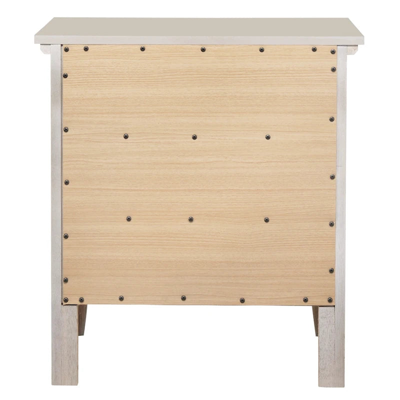 Classic Three Drawer Nightstand with Round Knobs and Bedroom Storage