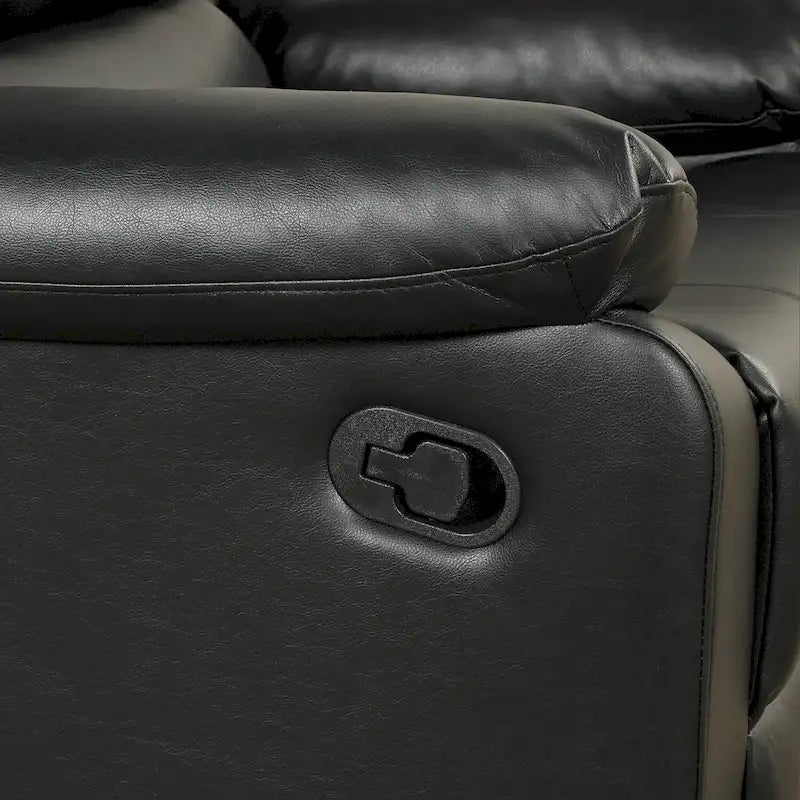 Fauteuil inclinable manuel en similicuir PU respirant avec accoudoirs et dossier rembourrés