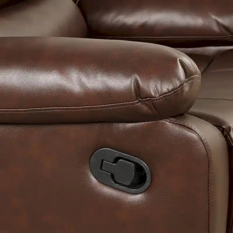 Fauteuil inclinable manuel en similicuir PU respirant avec accoudoirs et dossier rembourrés