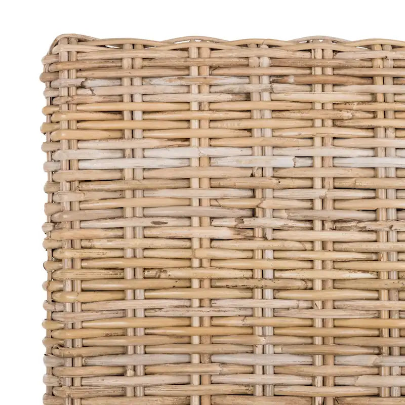 Chaise de salle à manger en rotin naturel tressé, avec dossier haut et bois de manguier