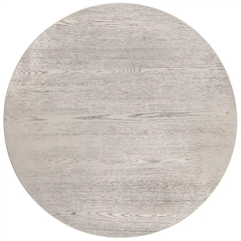 Runder Holzcouchtisch mit skulptural geschwungenem Trestelgestell im Mid-Century-Stil
