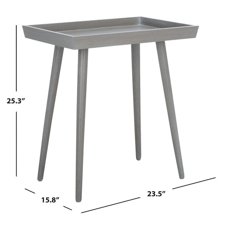 Moderner Beistelltisch aus Kiefernholz mit Tablettplatte und konischen Beinen