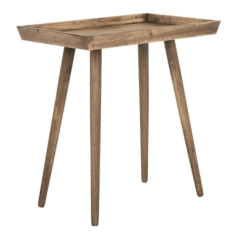 Moderner Beistelltisch aus Kiefernholz mit Tablettplatte und konischen Beinen