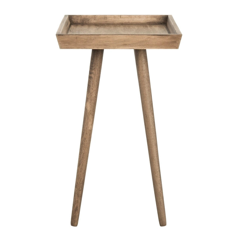 Moderner Beistelltisch aus Kiefernholz mit Tablettplatte und konischen Beinen