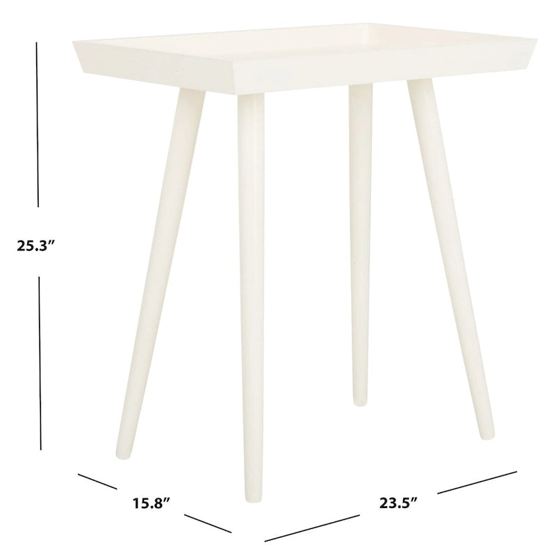 Moderner Beistelltisch aus Kiefernholz mit Tablettplatte und konischen Beinen