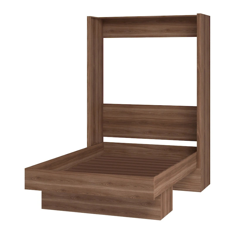 Contemporary Space Saving Fold Down Wall Bed with Display Shelf