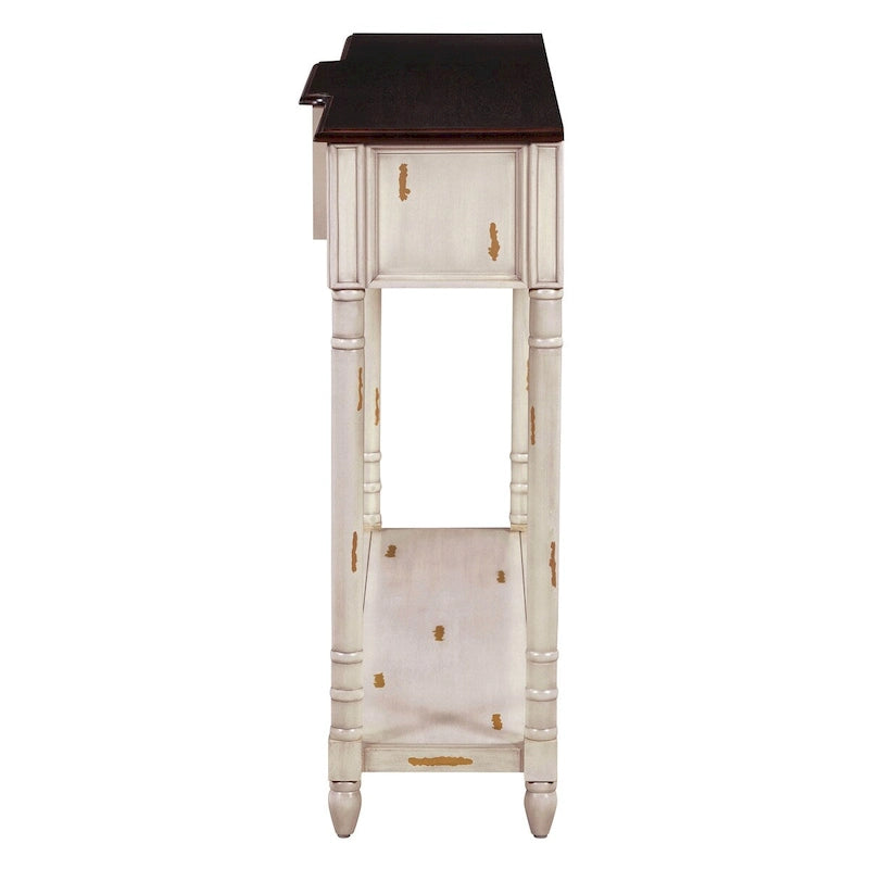 Rustic Wooden Console Table with Three Drawers and Lower Shelf