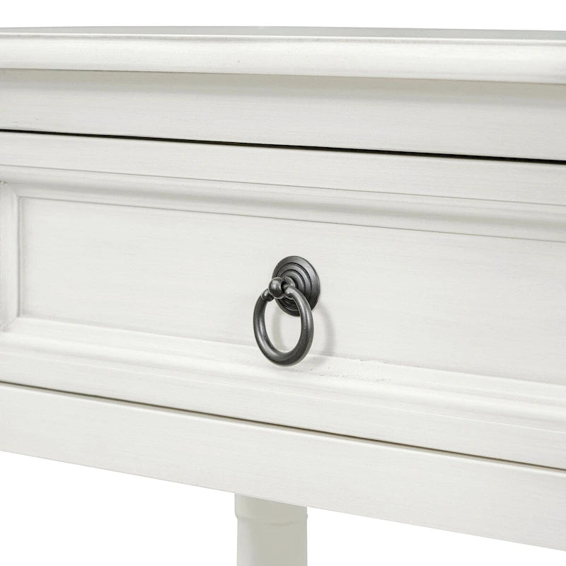 Rustic Wooden Console Table with Three Drawers and Lower Shelf