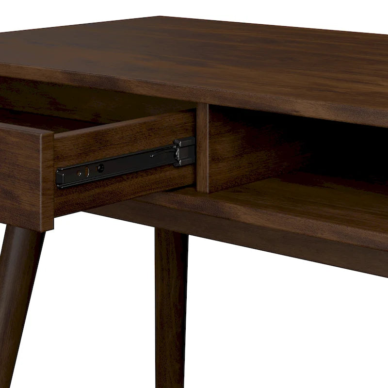 Bureau d’écriture moderne de style mi-siècle avec rangement à tiroirs et pieds fuselés